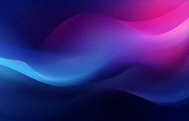 Elegant wavy formations of ribbons in a surreal 3D, Blue and purple gradient background, Colorful abstract. Iridescent Harmony: Abstract Wavy Multi-Colored. Website template concept
