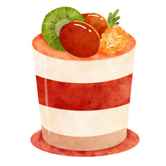 Png hand draw of mix fruit shortcake trifles