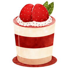 Png hand draw of strawberry shortcake trifles 