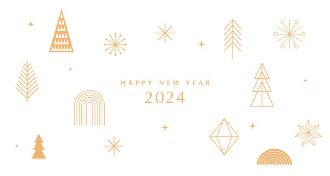 Happy New Year 2024, poster, banner and card design