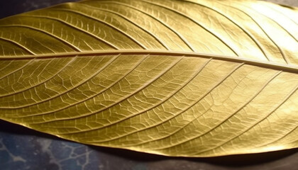 Vibrant leaf vein pattern in macro, a botanical beauty backdrop generated by AI