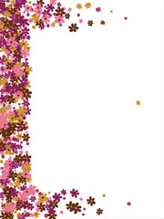 Fashionable frame of flowers. Spring background design, colorful bright flowers, decorative beautiful garden. Place for text. Design for postcard, invitation, web. Vector illustration