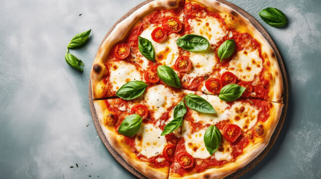 Margherita Pizza Natural Colors , Background For Banner, HD