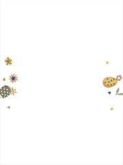 Frame made of elements for Easter. Traditional Easter elements. Vector illustration. Traditional easter ornament. Happy easter. Hand-drawn. Vector illustration.