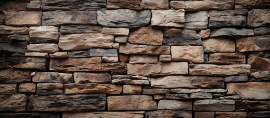 The stone wall with its weathered surface and grunge texture adds a captivating element to the architectural design creating a unique background pattern for the old structure