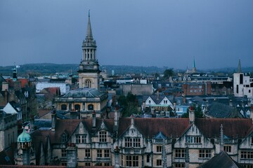 Aerial view of the city of Oxford, England