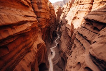 Mountain landscape rock sandstone nature narrow jordan travel red stone canyon desert