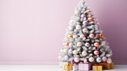 Colorfully Decorated Christmas Tree, Background For Banner, HD