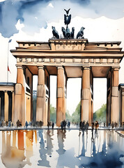 Watercolor art painting of Berlin