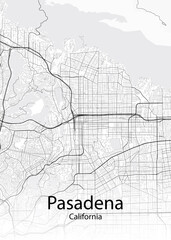 Pasadena California minimalist map - obrazy, fototapety, plakaty