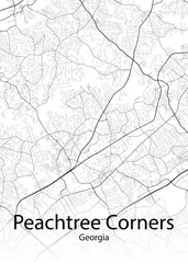 Peachtree Corners Georgia minimalist map