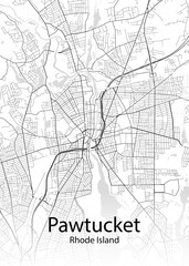 Fototapeta na wymiar Pawtucket Rhode Island minimalist map
