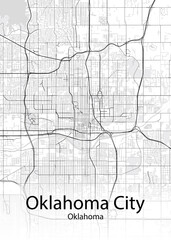 Fototapeta na wymiar Oklahoma City Oklahoma minimalist map