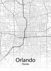 Orlando Florida minimalist map - obrazy, fototapety, plakaty
