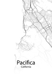 Pacifica California minimalist map