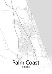 Palm Coast Florida minimalist map