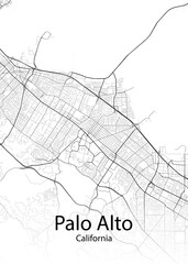 Palo Alto California minimalist map