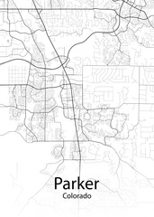 Fototapeta na wymiar Parker Colorado minimalist map