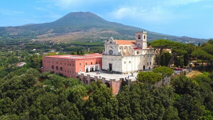 Beautiful shot of the Church on the Hill of Sant' Alfonso in Torre del Greco, Naples, Italy