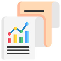 Reports icon are typically used in a wide range of applications, including websites, apps, presentations, and documents related to business analytics theme.