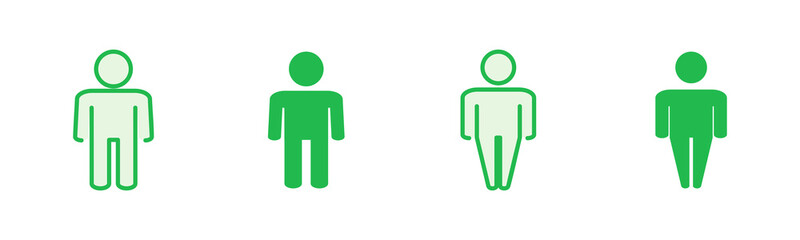 Man icon set. male icon vector. human symbol