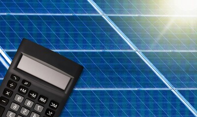Energy saving of solar panels and a digital calculator
