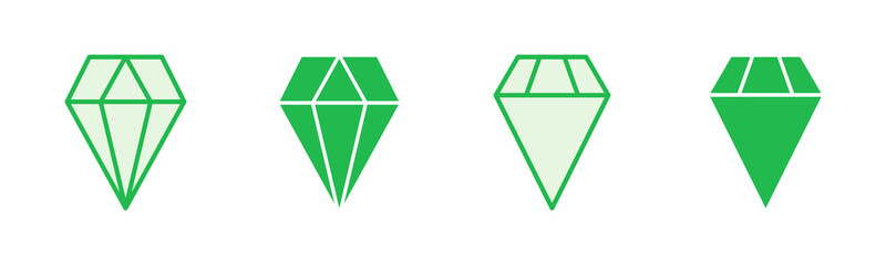 Diamond icon set. diamond gems vector icon.