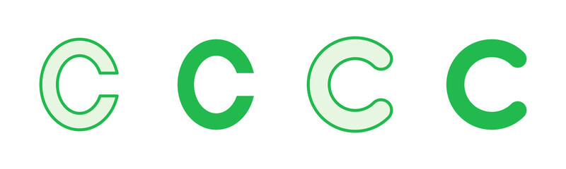 Copyright icon set. copyright symbols