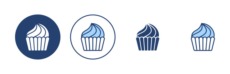 Cup cake icon vector. Cup cake sign and symbol