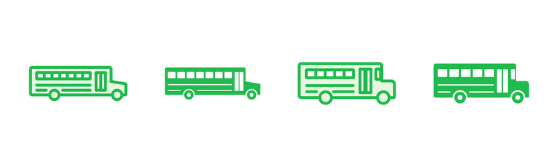 Bus icon set. bus vector icon