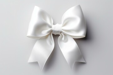 White isolated ribbon bow. Generative AI