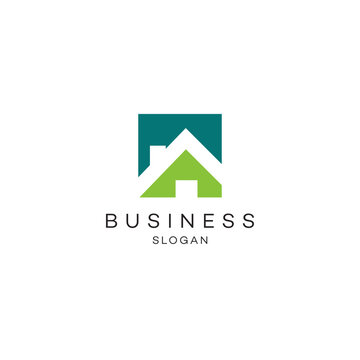 Real estate home house property green premium business solution abstract Logo Icon design vector modern minimal style illustration emblem sign symbol logotype