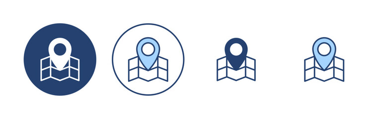Maps and pin icon vector. location sign and symbol. geo locate, pointer icon. - obrazy, fototapety, plakaty