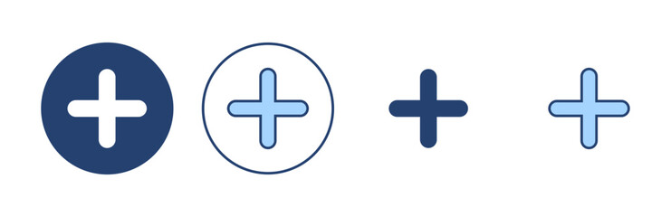 Plus icon vector. Add plus sign and symbol