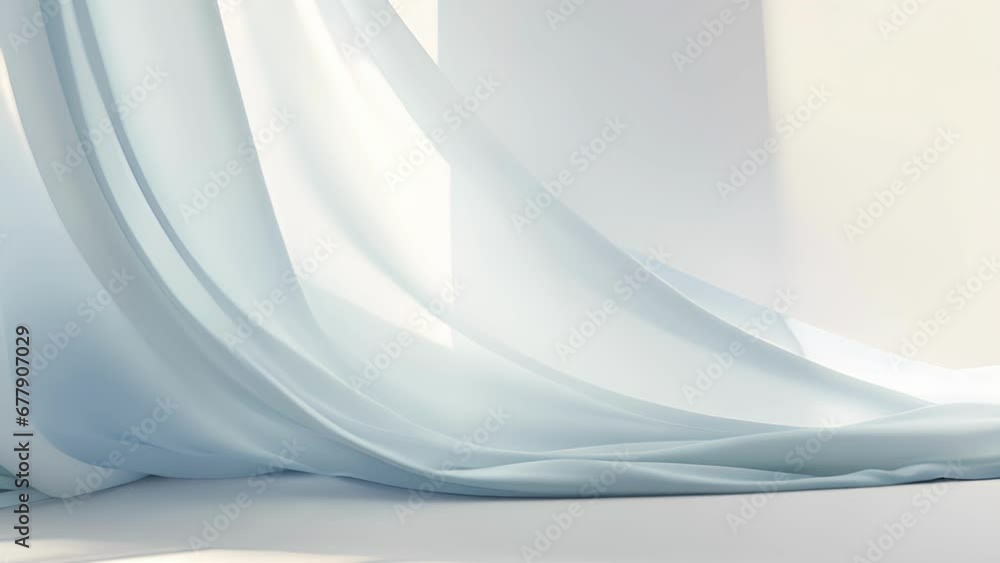 Poster a soothing and peaceful scene featuring a minimalistic background in shades of soft gray and blue. t