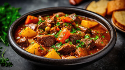 Beef And Guinness Stew Natural Colors, Background For Banner, HD