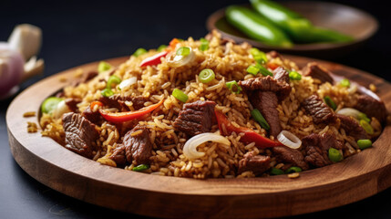 Beef And Onion Fried Rice Natural Colors , Background For Banner, HD