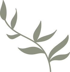 Floral Branch With Leaves