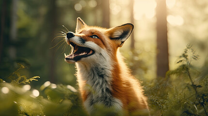 A Playful Fox Is In The Serene Forest, Background For Banner, HD
