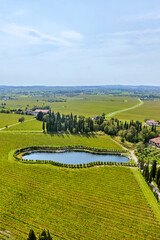 Beautiful panoramic view of the countryside near San Martino della Battaglia near Lake Garda,...