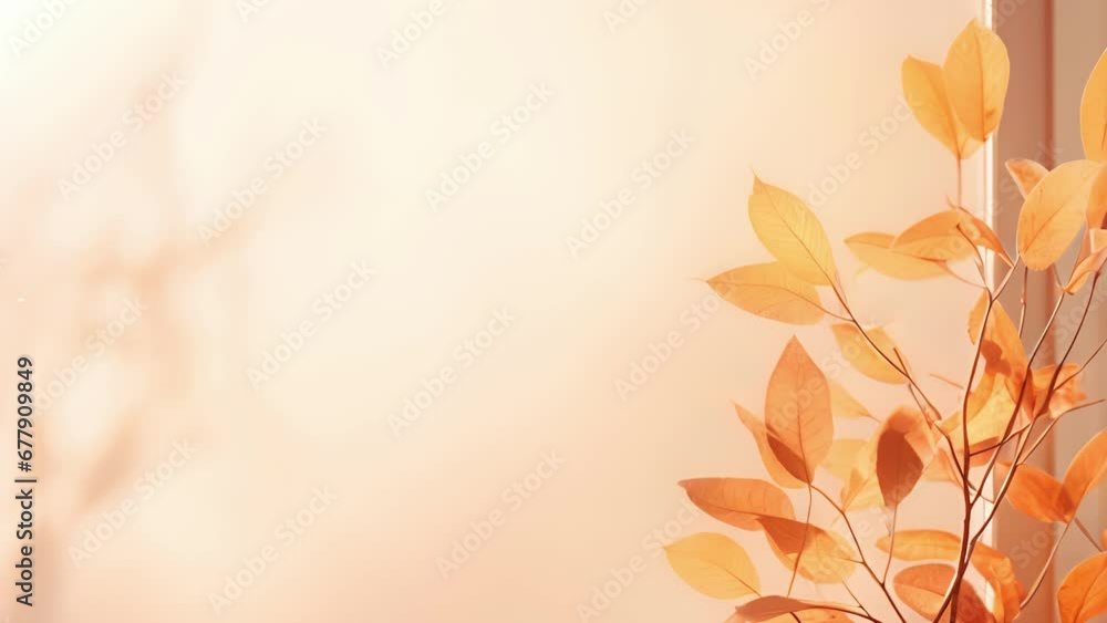 Poster this scene depicts a minimalistic abstract gentle light background with a touch of autumnal colors. 