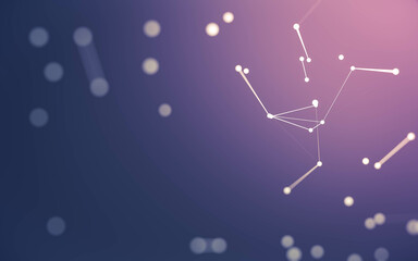 Abstract background. Molecules technology with polygonal shapes, connecting dots and lines. Connection structure. Big data visualization.