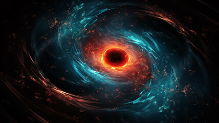 black hole, illustration of a multicolored singularity in outer space abstract fictional bright cosmic background