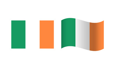 Fototapeta premium Rectangle and Wave Ireland Flag Illustration