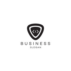 Shield security coding development website Premium business solution Abstract Logo Icon design vector modern minimal style illustration emblem sign symbol logotype