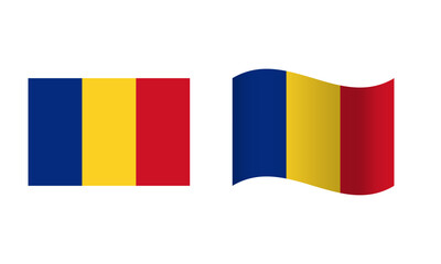 Rectangle and Wave Romania Flag Illustration