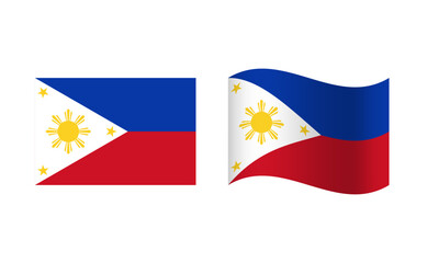 Rectangle and Wave Philippines Flag Illustration
