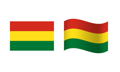 Rectangle and Wave Bolivia Flag Illustration