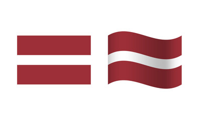 Rectangle and Wave Latvia Flag Illustration