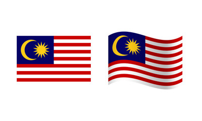 Rectangle and Wave Malaysia Flag Illustration